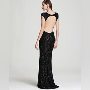 Reposhing, too small for me. Brand new- navy blue gown formal wedding or prom.